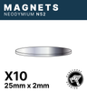 Runeforge Hobbies - N52 Magnets - 25*2mm x10