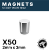 Runeforge Hobbies - N52 Magnets - 2*3mm x50
