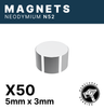 Runeforge Hobbies - N52 Magnets - 5*3mm x50