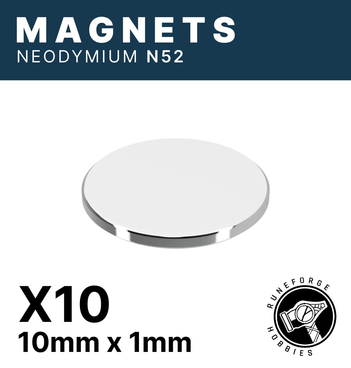 Runeforge Hobbies - N52 Magnets - 10*1mm x10