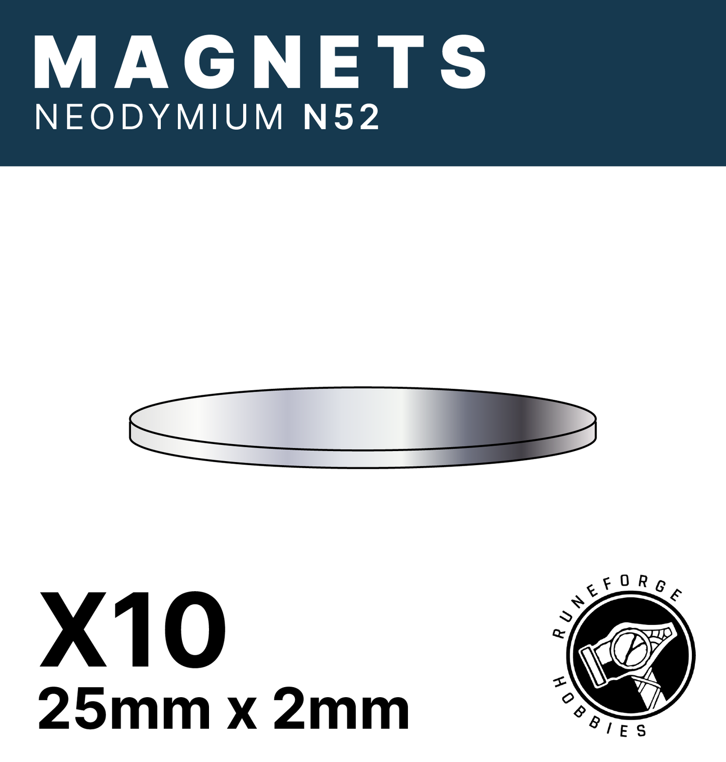 Runeforge Hobbies - N52 Magnets - 25*2mm x10