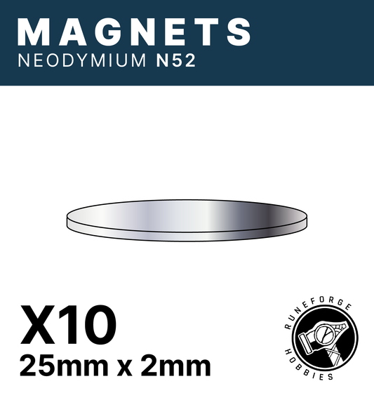 Runeforge Hobbies - N52 Magnets - 25*2mm x10