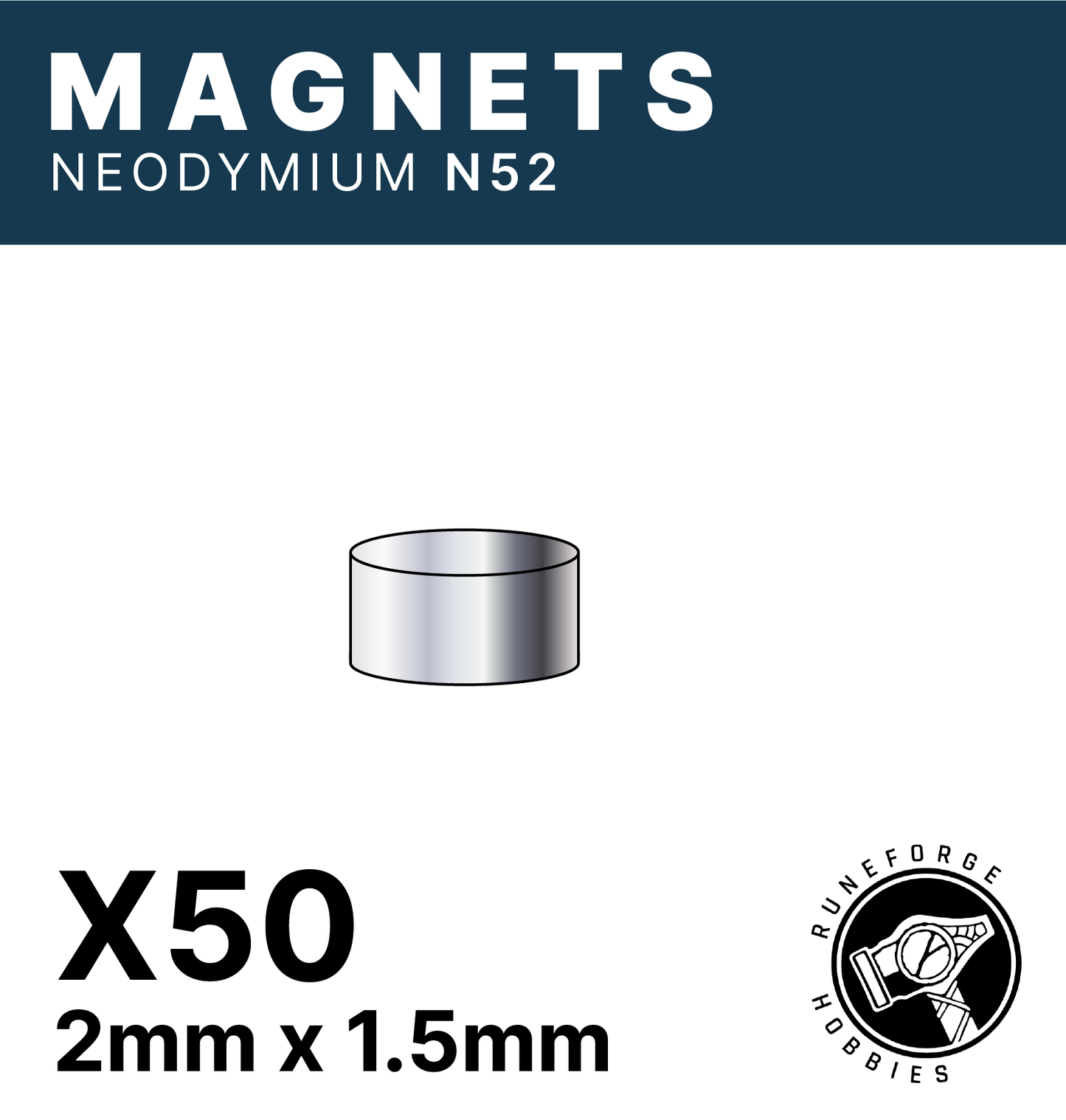 Runeforge Hobbies - N52 Magnets - 2*1.5mm x50