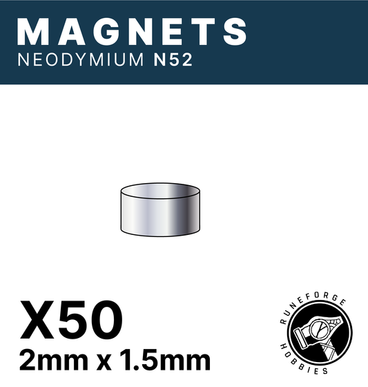 Runeforge Hobbies - N52 Magnets - 2*1.5mm x50