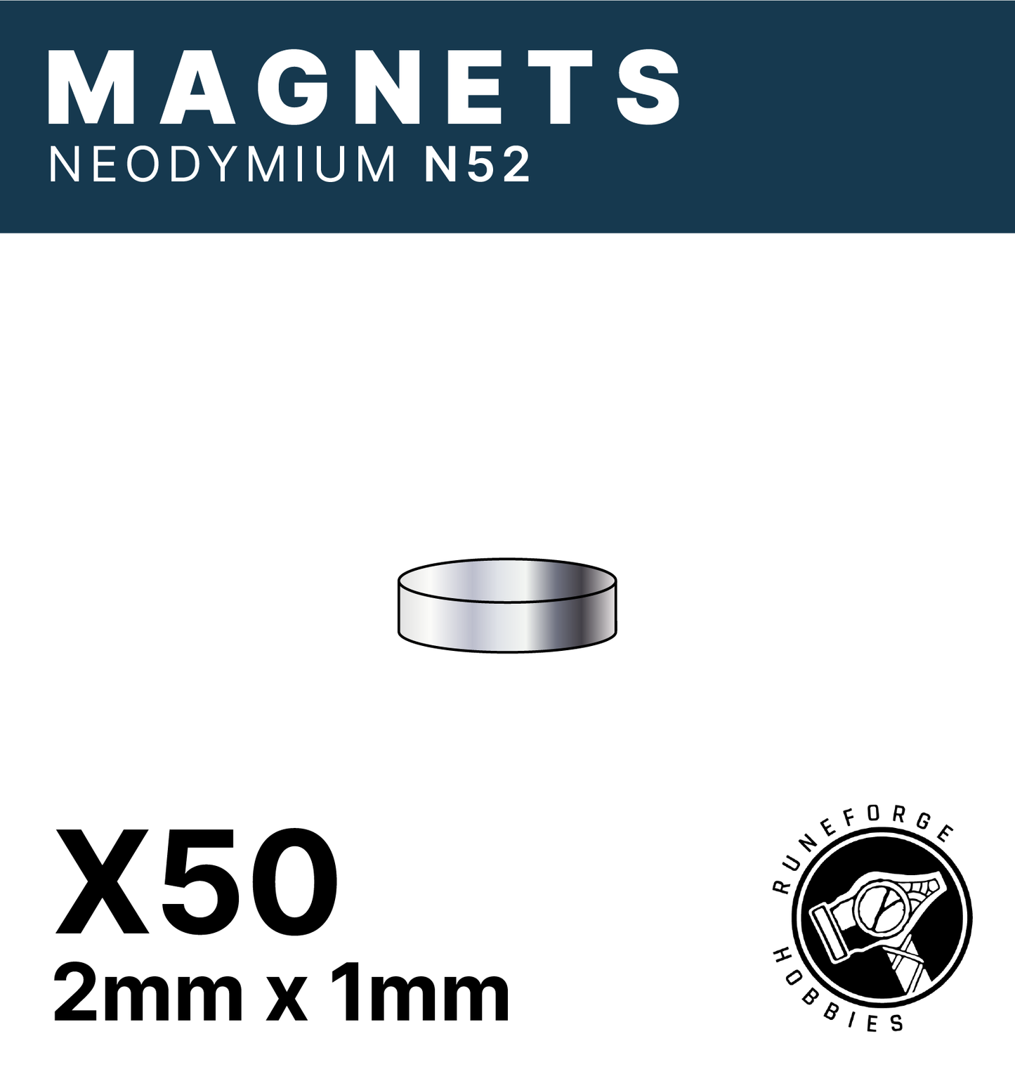 Runeforge Hobbies - N52 Magnets - 2*1mm x50