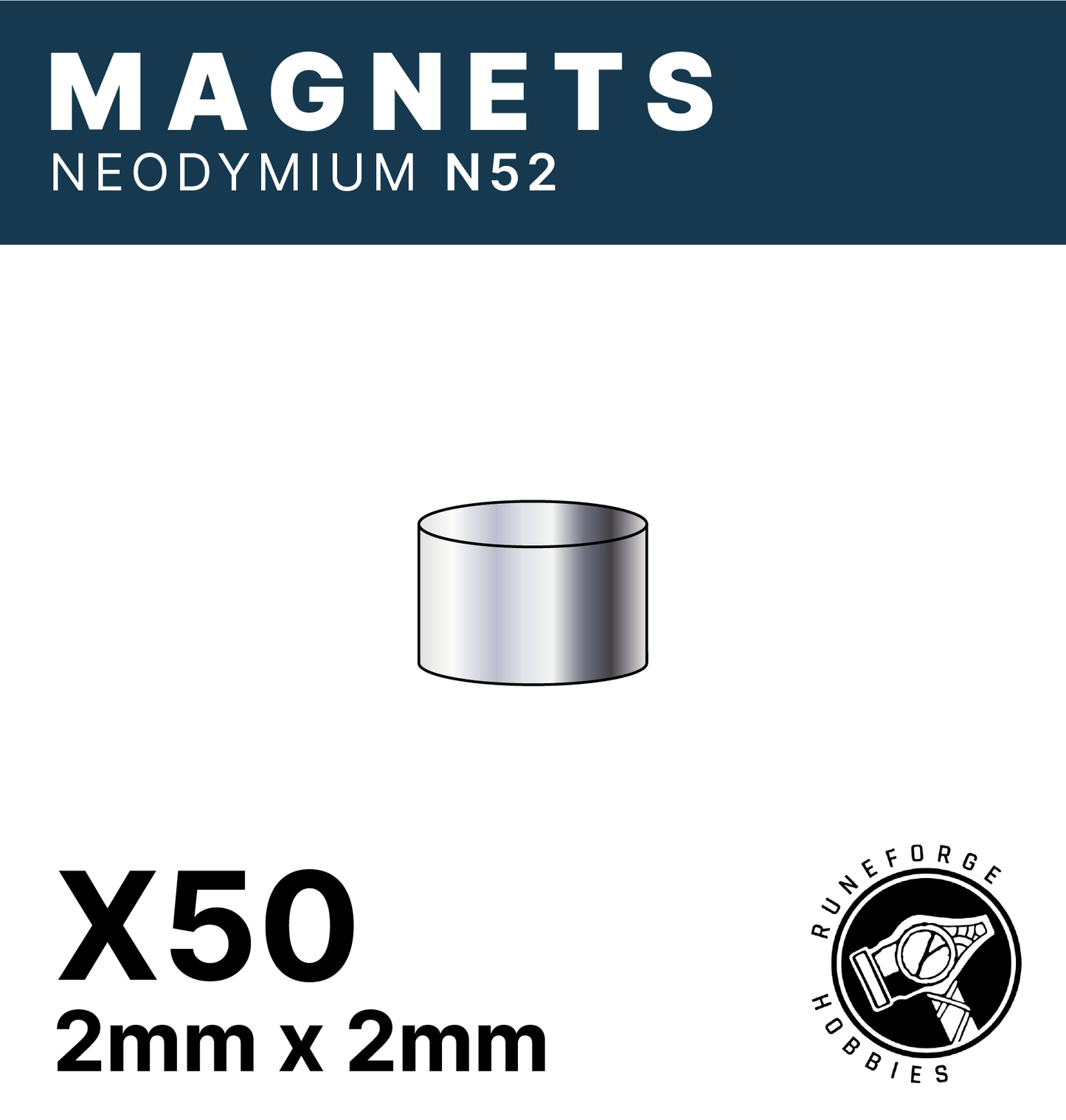 Runeforge Hobbies - N52 Magnets - 2*2mm x50
