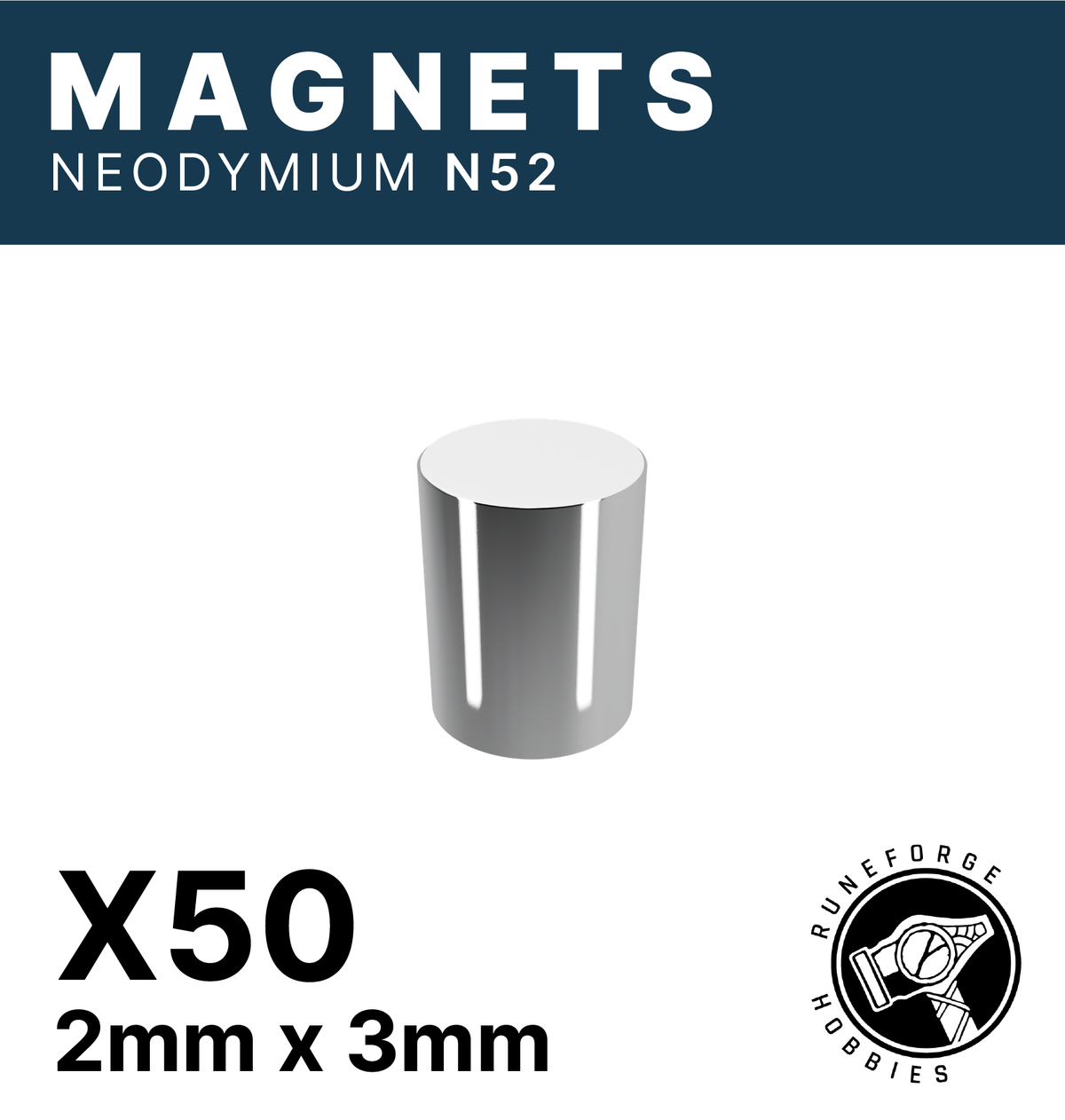 Runeforge Hobbies - N52 Magnets - 2*3mm x50