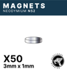 Runeforge Hobbies - N52 Magnets - 3*1mm x50