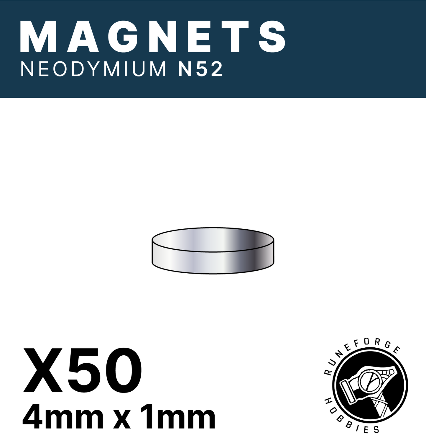Runeforge Hobbies - N52 Magnets - 4*1mm x50