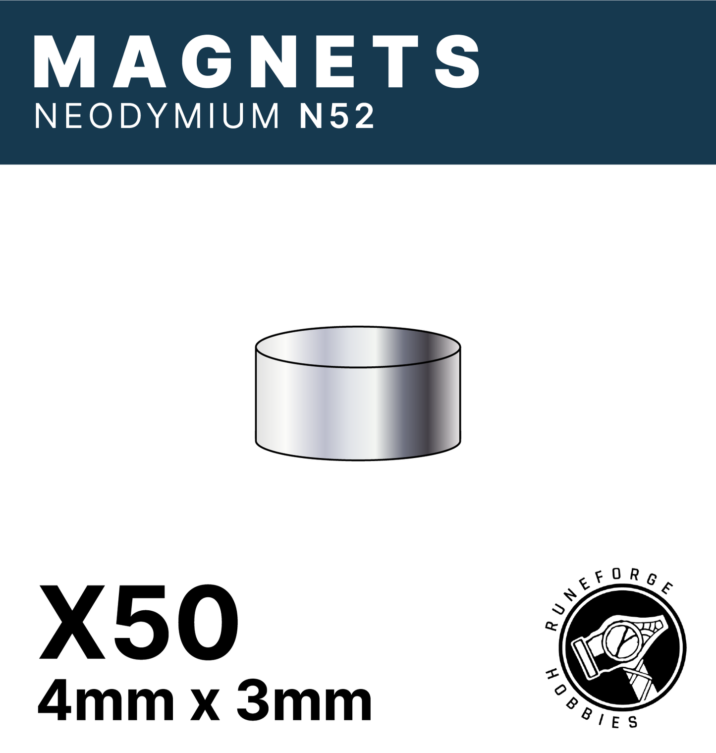 Runeforge Hobbies - N52 Magnets - 4*3mm x50