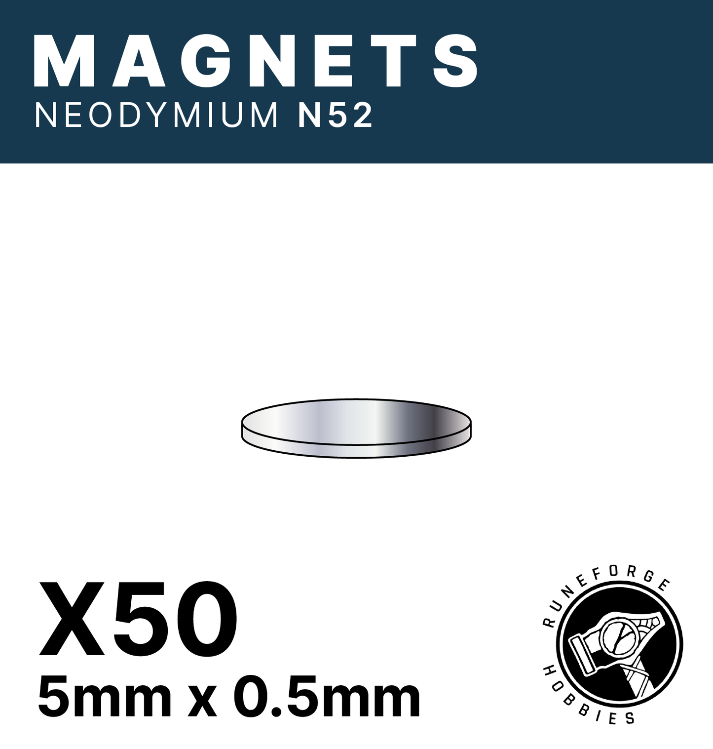 Runeforge Hobbies - N52 Magnets - 5*0.5mm x50