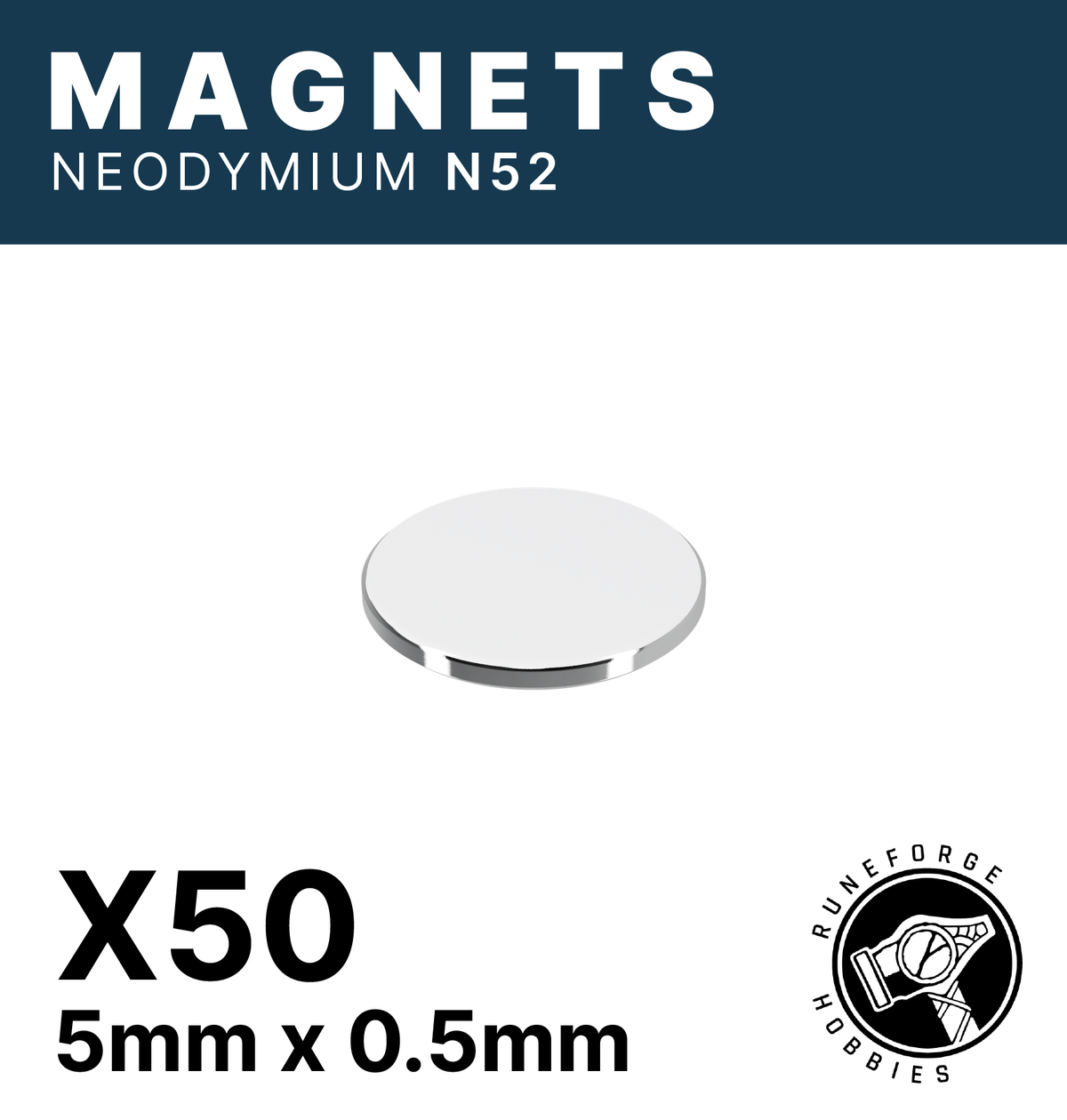 Runeforge Hobbies - N52 Magnets - 5*0.5mm x50