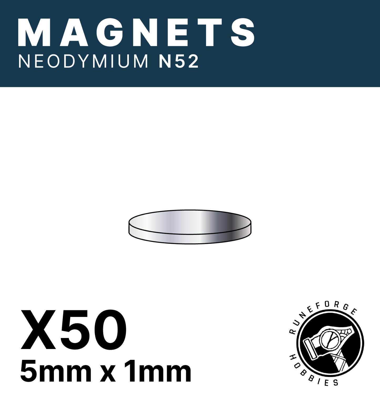Runeforge Hobbies - N52 Magnets - 5*1mm x50