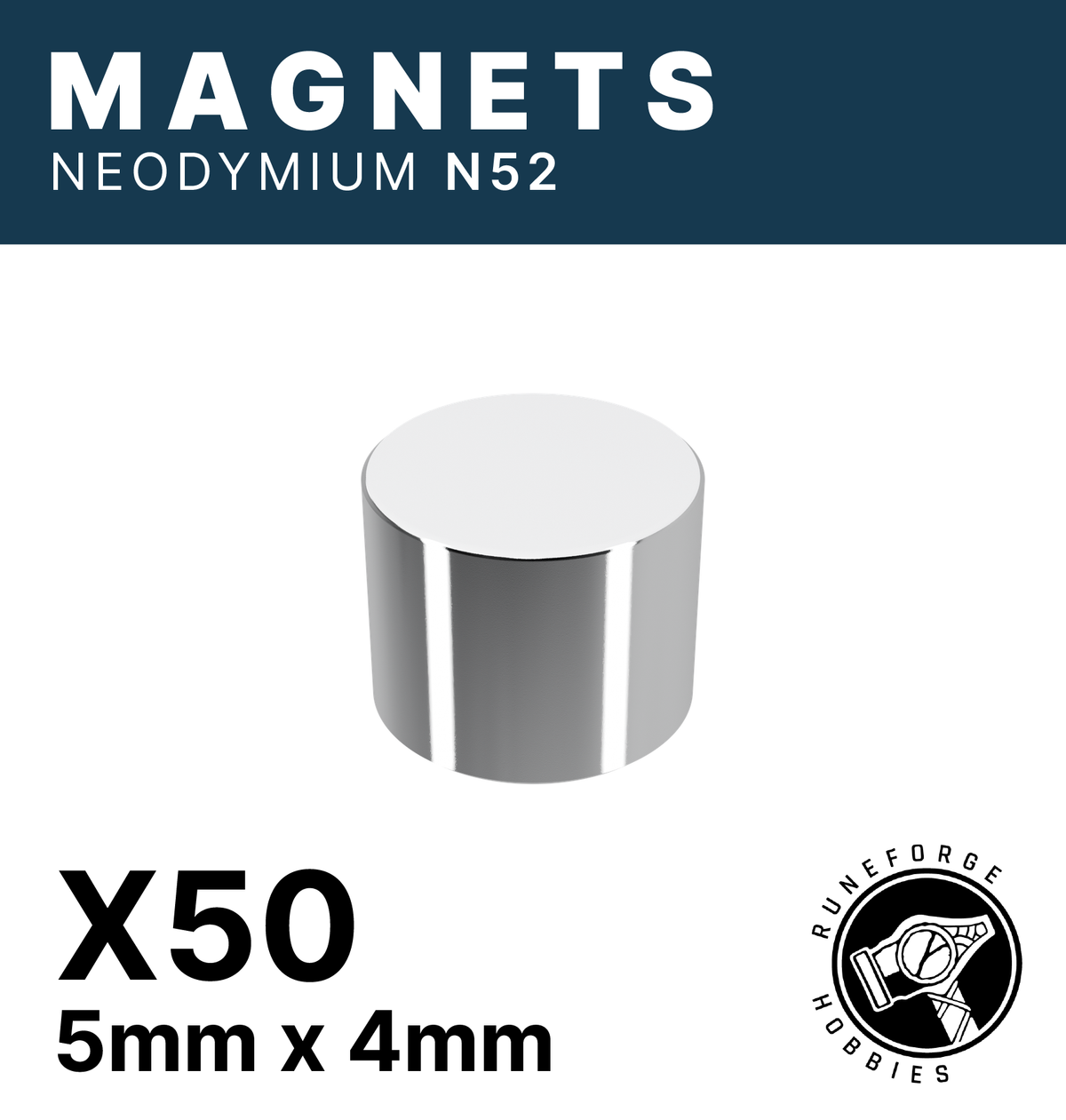 Runeforge Hobbies - N52 Magnets - 5*4mm x50
