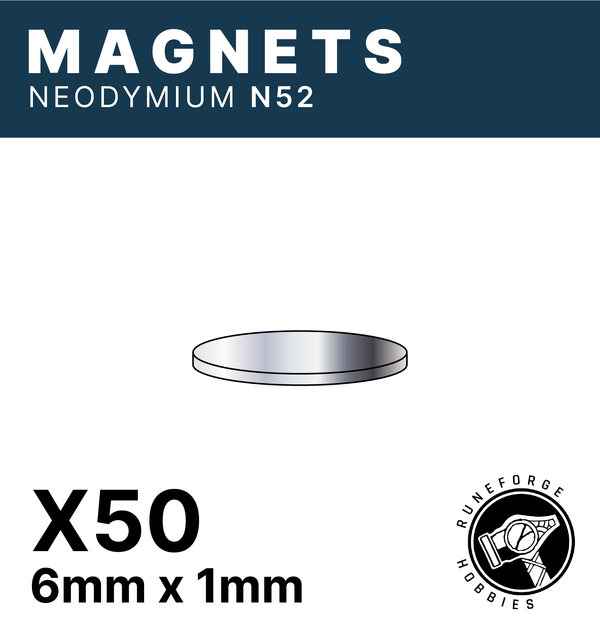 Runeforge Hobbies - N52 Magnets - 6*1mm x50