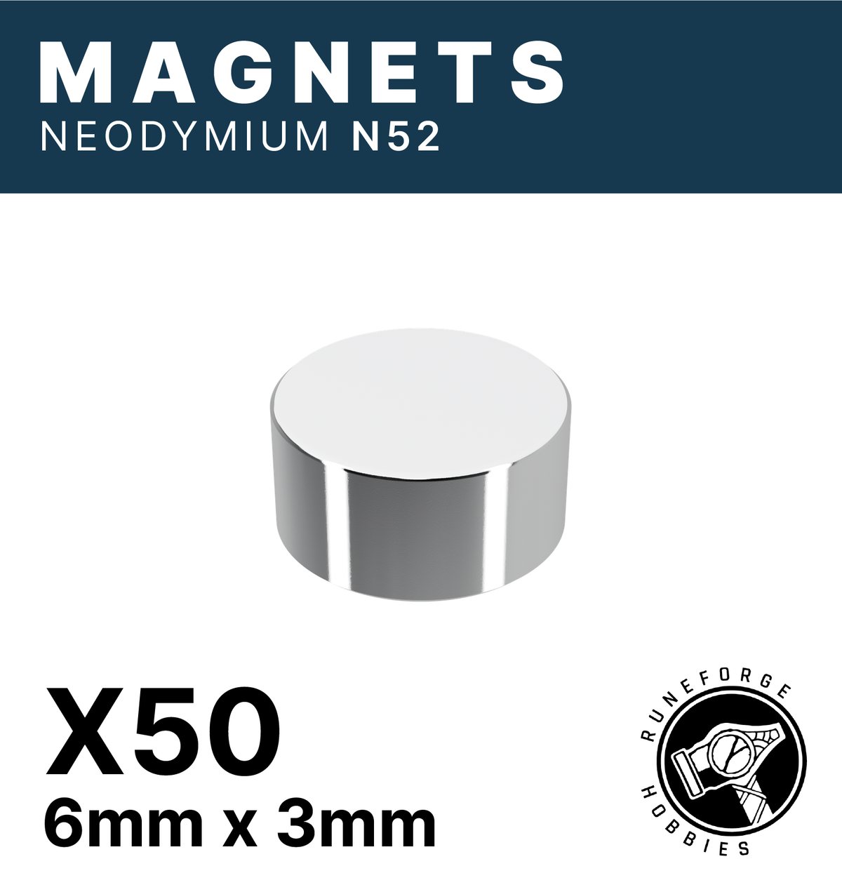 Runeforge Hobbies - N52 Magnets - 6*3mm x50