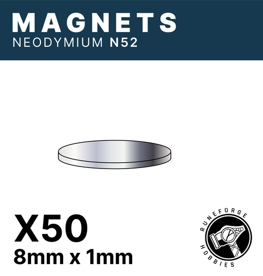 Runeforge Hobbies - N52 Magnets - 8*1mm x50