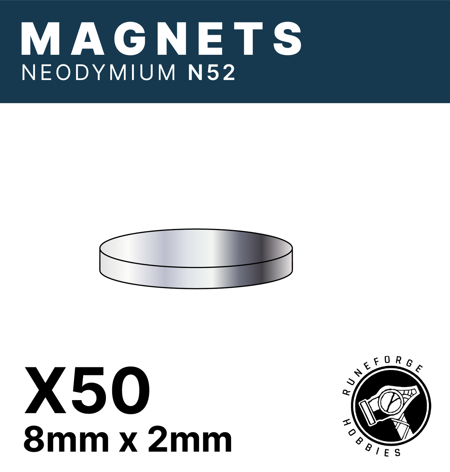 Runeforge Hobbies - N52 Magnets - 8*2mm x50