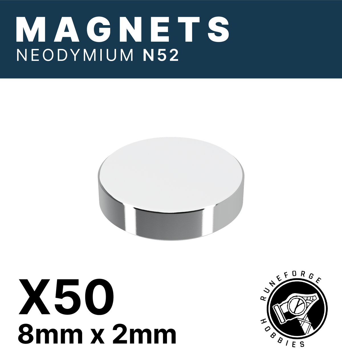 Runeforge Hobbies - N52 Magnets - 8*2mm x50