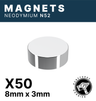 Runeforge Hobbies - N52 Magnets - 8*3mm x50