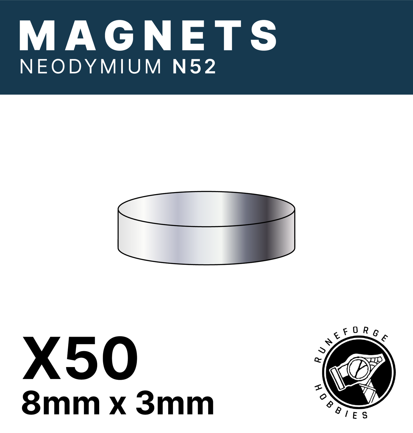 Runeforge Hobbies - N52 Magnets - 8*3mm x50
