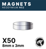 Runeforge Hobbies - N52 Magnets - 8*3mm x50