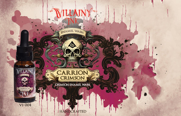 Villainy Inks Phase I - Handcrafted Enamel Washes 30ml - Carrion Crimson